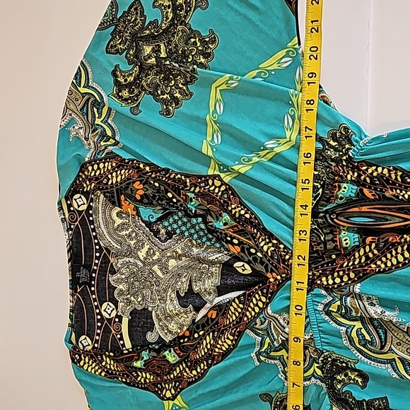 Relaxx Dress Green and Black Paisley print, 3/4 Sleeve. Size 2X  (14-16) - Picture 8 of 8